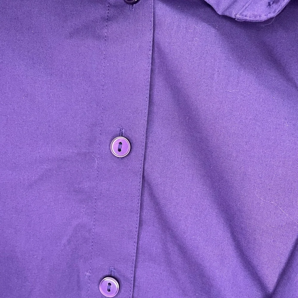 Foxcroft Purple Button-Front Shirt - Picture 7 of 8